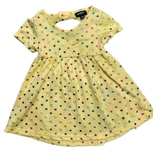 Picapino Yellow Metallic Hearts Play Dress